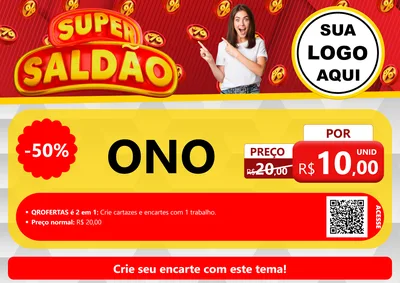 Modelo de Cartaz para Cartaz A4 Horizontal com o tema Super Saldão para Óticas