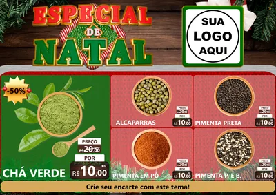 Modelo de Encarte para Encarte A4 Horizontal com o tema Especial de Natal para Produtos Naturais