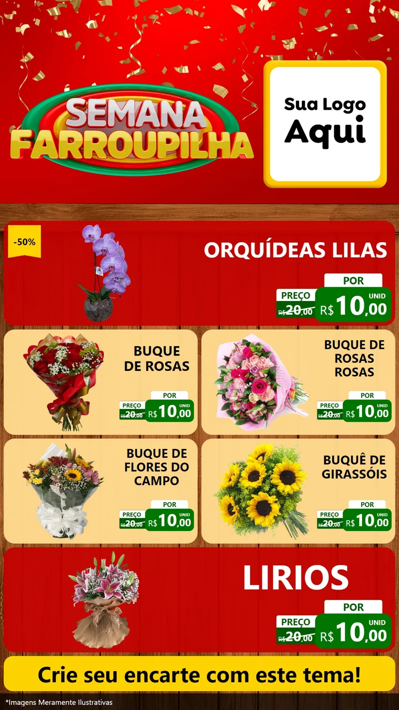Modelo de TV para TV Vertical com o tema Semana Farroupilha para Floricultura e jardim