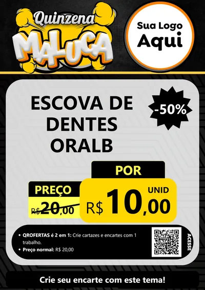Modelo de Cartaz para Cartaz A4 Vertical com o tema Quinzena Maluca para Higiene Pessoal