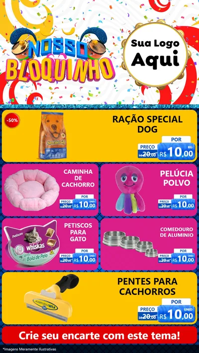 Modelo de TV para TV Vertical com o tema Nosso Bloquinho para Pet Shop
