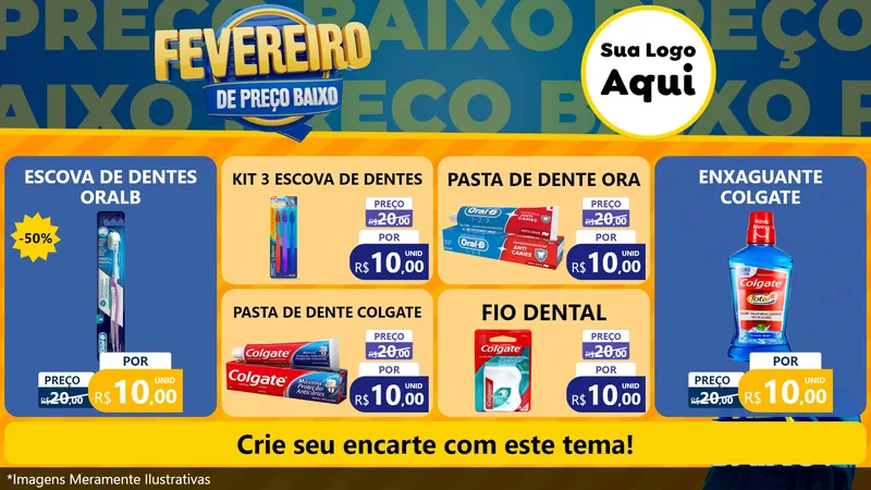 Modelo de TV para TV Horizontal com o tema Fevereiro de Preço Baixo para Higiene Pessoal