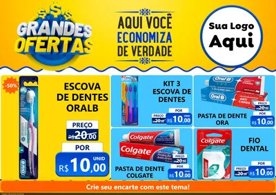 Modelo de Encarte para Encarte A4 Horizontal com o tema Grandes Ofertas para Higiene Pessoal