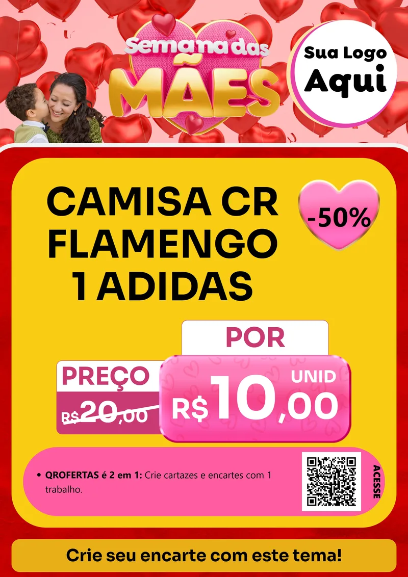 Modelo de Cartaz para Cartaz A4 Vertical com o tema Semana Das Mães para Roupas e acessórios