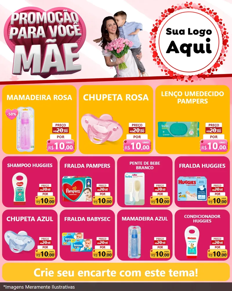 Modelo de Rede Social para Feed Instagram com o tema Promoção Para Você Mãe para Bebês