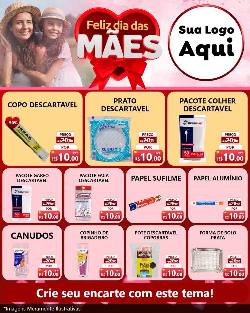 Modelo de Rede Social para Feed Instagram com o tema Feliz Dia Das Mães para Embalagens