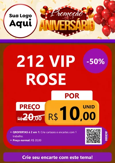 Modelo de Cartaz para Cartaz A4 Vertical com o tema Promoção de Aniversário para Perfumes