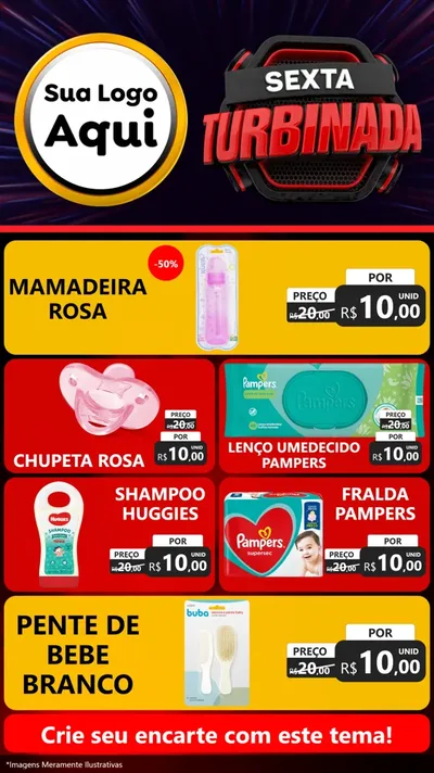 Modelo de TV para TV Vertical com o tema Sexta Turbinada para Bebês