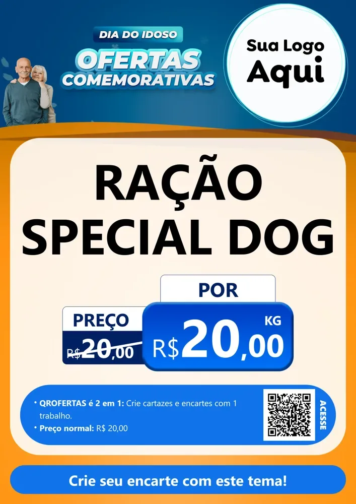 Modelo de Cartaz para Cartaz A4 Vertical com o tema Dia do Idoso para Pet Shop