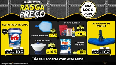 Modelo de TV para TV Horizontal com o tema Fim de Semana Rasga Preço para Produtos para Piscina