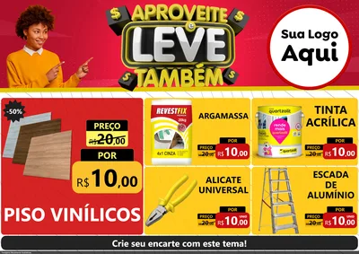 Modelo de Encarte para Encarte A4 Horizontal com o tema Aproveite e Leve Também para Material para Construção