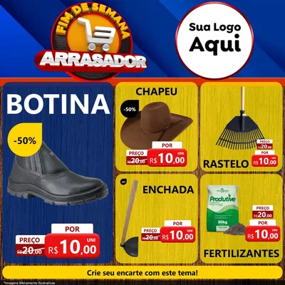 Modelo de Rede Social para Feed Facebook com o tema Fim De Semana Arrasador para Agropecuária