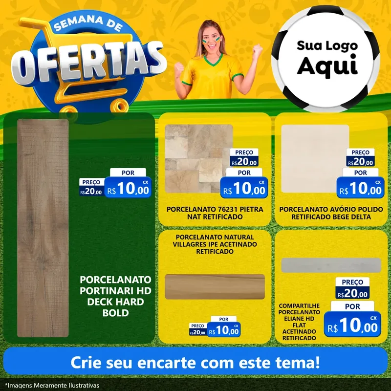 Modelo de Rede Social para Feed Facebook com o tema Semana de Ofertas - Copa para Pisos e revestimentos