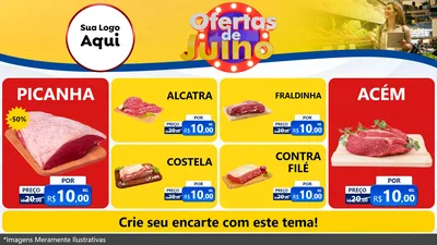 Modelo de TV para TV Horizontal com o tema Ofertas de Julho para Açougue