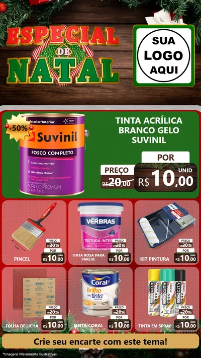 Modelo de Rede Social para Stories com o tema Especial de Natal para Tintas e Ferramentas