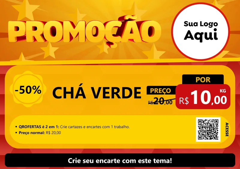 Modelo de Cartaz para Cartaz A4 Horizontal com o tema Promoção para Produtos Naturais