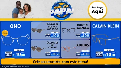Modelo de TV para TV Horizontal com o tema Ofertas Imperdíveis Mês Do Papai para Óticas