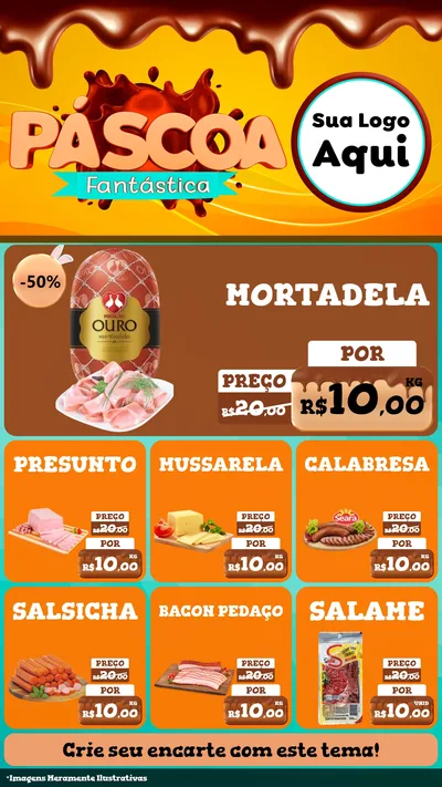 Modelo de Rede Social para Stories com o tema Páscoa Fantástica para Frios e Laticínios