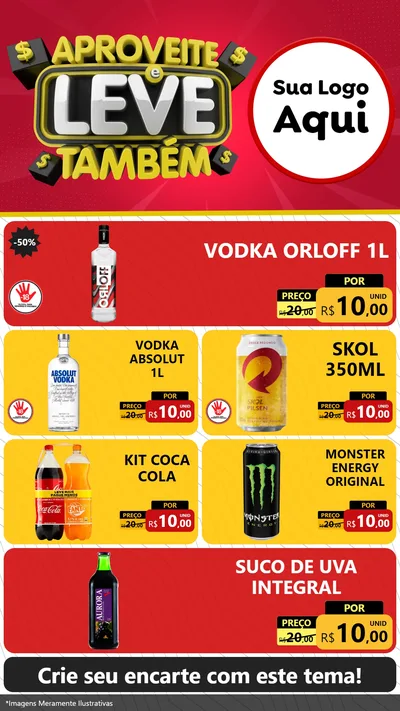 Modelo de TV para TV Vertical com o tema Aproveite e Leve Também para Distribuidora de bebidas