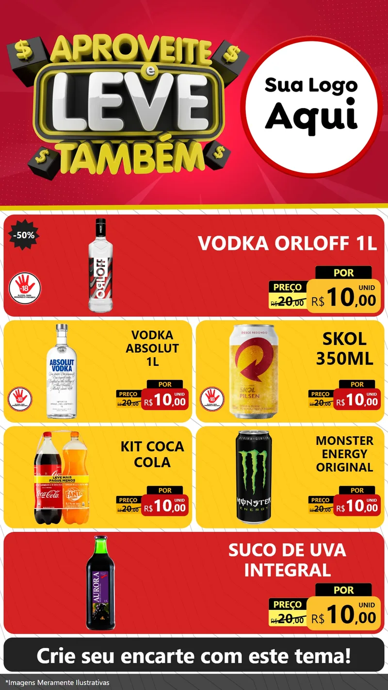 Modelo de TV para TV Vertical com o tema Aproveite e Leve Também para Distribuidora de bebidas
