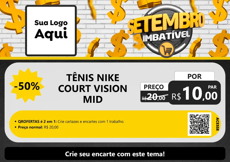 Modelo de Cartaz para Cartaz A4 Horizontal com o tema Setembro Imbatível para Calçados