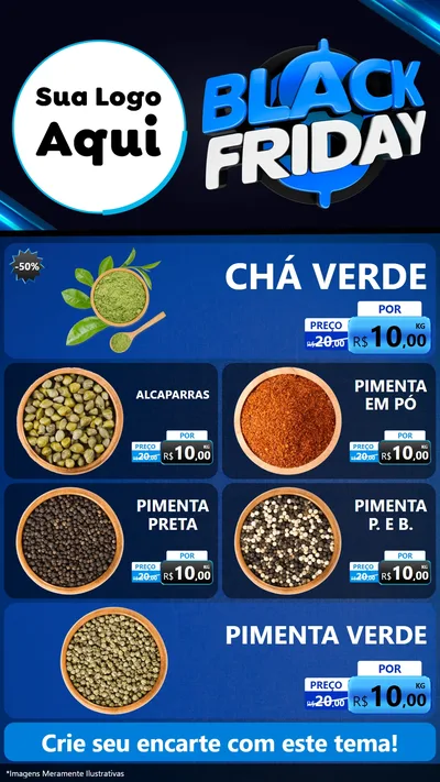 Modelo de TV para TV Vertical com o tema Black Friday para Produtos Naturais