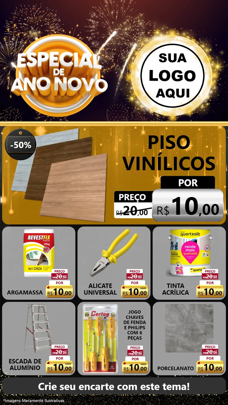 Modelo de Rede Social para Stories com o tema Especial de Ano Novo para Material para Construção