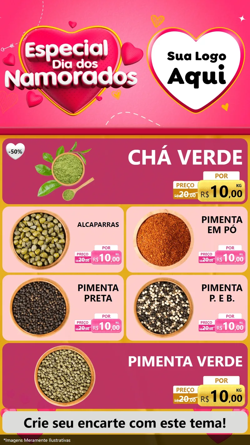Modelo de TV para TV Vertical com o tema Especial Dia dos Namorados para Produtos Naturais