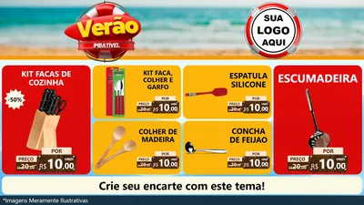 Modelo de TV para TV Horizontal com o tema Verão Imbatível para Utilidades Domésticas