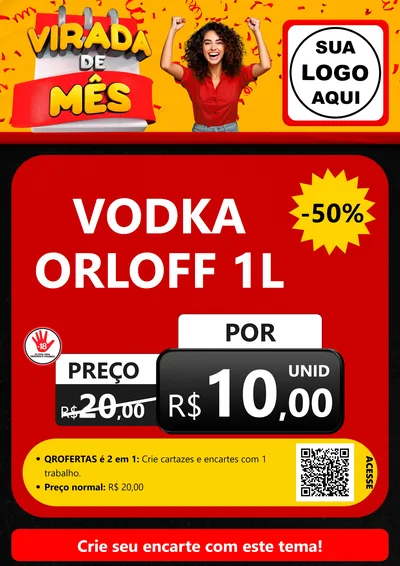 Modelo de Cartaz para Cartaz A4 Vertical com o tema Virada de Mês para Distribuidora de bebidas