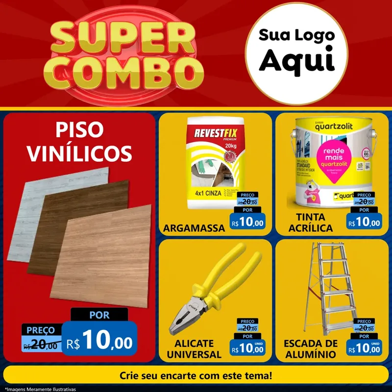 Modelo de Rede Social para Feed Facebook com o tema Super Combo para Material para Construção