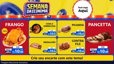 Modelo de TV para TV Horizontal com o tema Semana da Economia para Assados