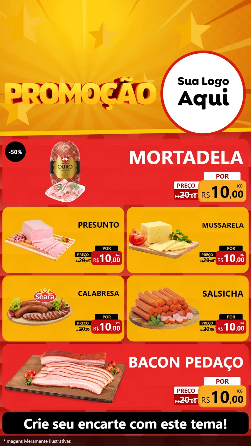 Modelo de TV para TV Vertical com o tema Promoção para Frios e Laticínios