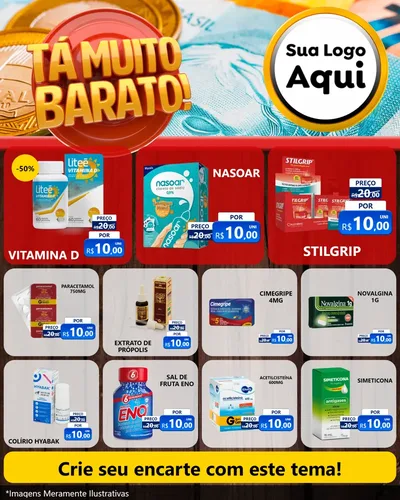 Modelo de Rede Social para Feed Instagram com o tema Está Muito Barato para Farmácia