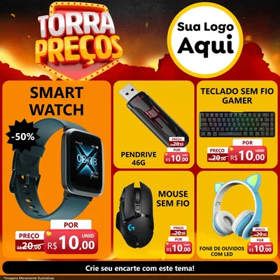 Modelo de Rede Social para Feed Facebook com o tema Torra Preços para Informática