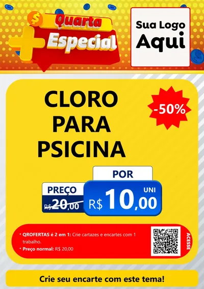 Modelo de Cartaz para Cartaz A4 Vertical com o tema Quarta Mais Especial para Produtos para Piscina