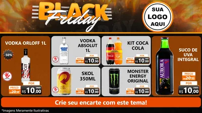 Modelo de TV para TV Horizontal com o tema Black Friday para Distribuidora de bebidas