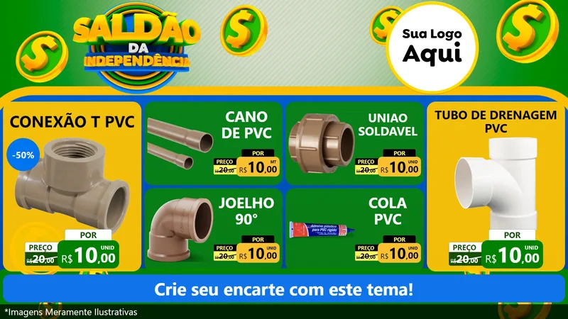 Modelo de TV para TV Horizontal com o tema Saldão da Indepêndencia para Tubos e conexões