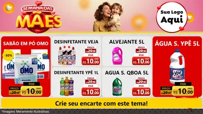 Modelo de TV para TV Horizontal com o tema Semana das Mães para Produtos de Limpeza