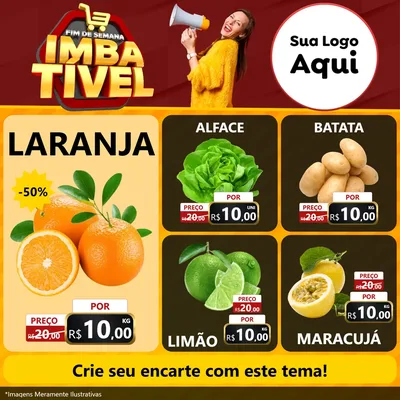 Modelo de Rede Social para Feed Facebook com o tema Fim de Semana Imbatível para Hortifrúti
