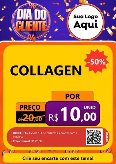 Modelo de Cartaz para Cartaz A4 Vertical com o tema Dia do Cliente para Suplementos alimentares