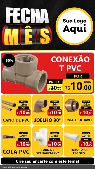 Modelo de Rede Social para Stories com o tema Fecha Mês para Tubos e conexões