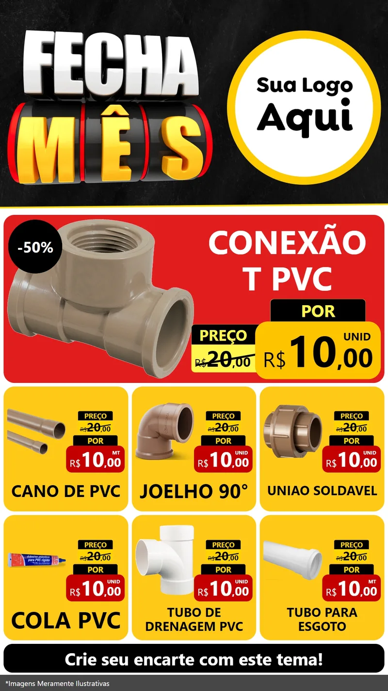 Modelo de Rede Social para Stories com o tema Fecha Mês para Tubos e conexões