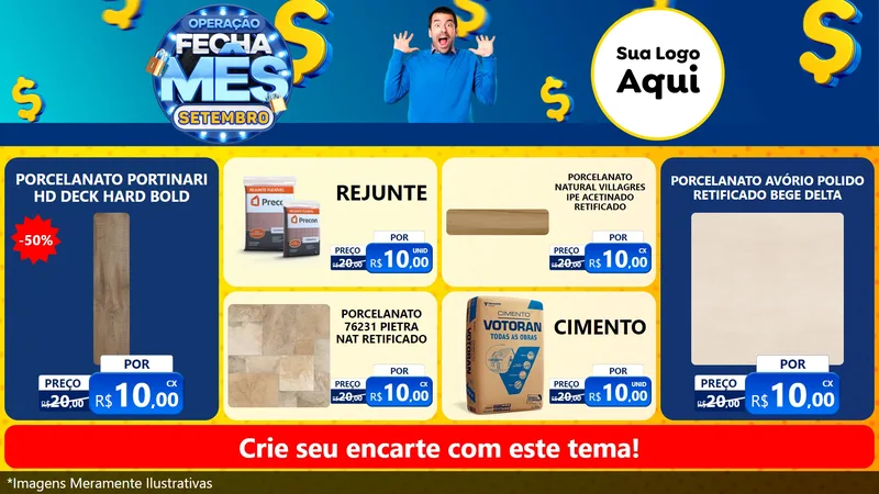 Modelo de TV para TV Horizontal com o tema Operação Fecha Mês Setembro para Pisos e revestimentos