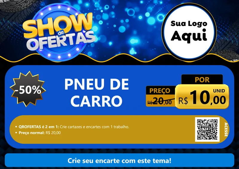 Modelo de Cartaz para Cartaz A4 Horizontal com o tema Show de Ofertas para Auto peças