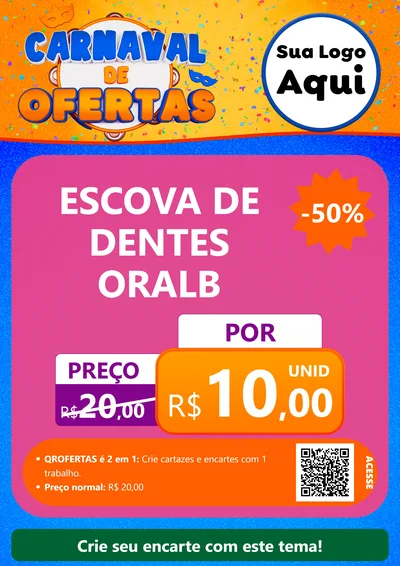 Modelo de Cartaz para Cartaz A4 Vertical com o tema Carnaval de Ofertas para Higiene Pessoal
