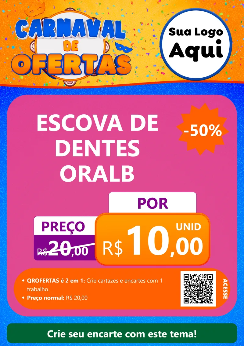 Modelo de Cartaz para Cartaz A4 Vertical com o tema Carnaval de Ofertas para Higiene Pessoal