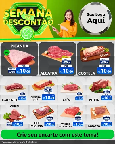 Modelo de Rede Social para Feed Instagram com o tema Semana de Descontão - Copa para Açougue
