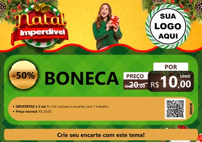 Modelo de Cartaz para Cartaz A4 Horizontal com o tema Natal Imperdível para Brinquedos