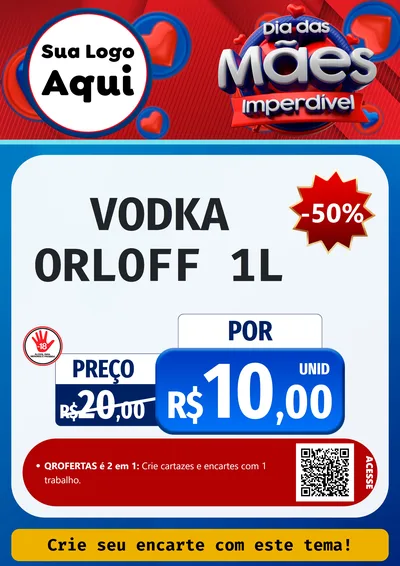 Modelo de Cartaz para Cartaz A4 Vertical com o tema Dia Das Mães Imperdível para Distribuidora de bebidas